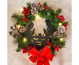 40cm Christmas Wreath for Nativity Scene, Christmas Decorations, Artificial Christmas Wreath - Side View