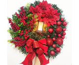 40cm Christmas Wreath with LED Light, Christmas Decoration, Artificial Christmas Garland - Rear View