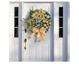 40cm Nativity Scene Christmas Wreath, Christmas Decorations, Artificial Christmas Wreath - Close-Up Angle