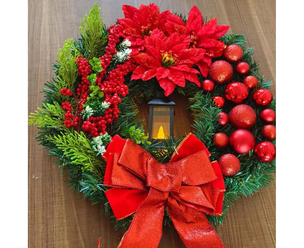 45cm Christmas Wreath with LED Light, Christmas Decoration, Artificial Christmas Wreath