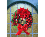 45cm Christmas Wreath with LED Light, Christmas Decoration, Artificial Christmas Wreath - Side View