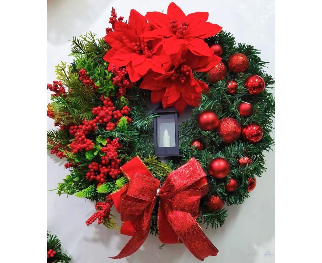 45cm Christmas Wreath with LED Light, Christmas Decoration, Artificial Christmas Wreath