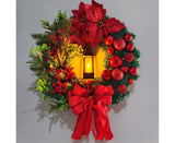 45cm Christmas Wreath with LED Light, Christmas Decoration, Artificial Christmas Wreath