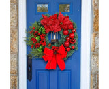 45cm Christmas Wreath with LED Light, Christmas Decoration, Artificial Christmas Wreath - Extra Image