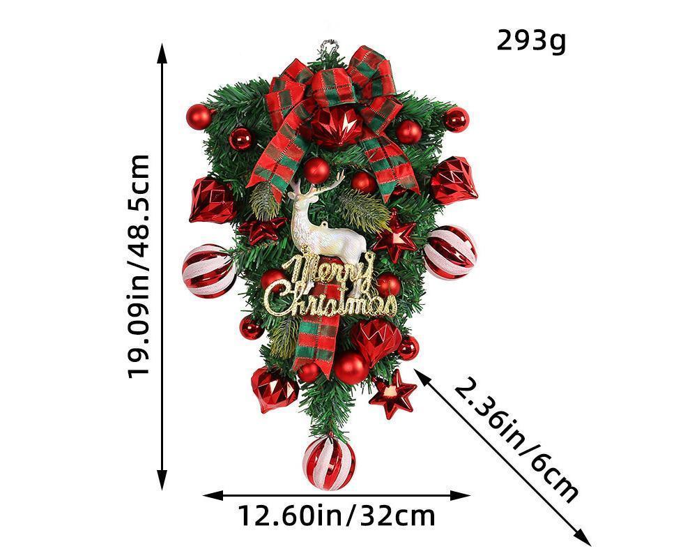 48cm Christmas Wreath, Christmas Decorations, Artificial Christmas Garland, Christmas Wall Elk Wreath