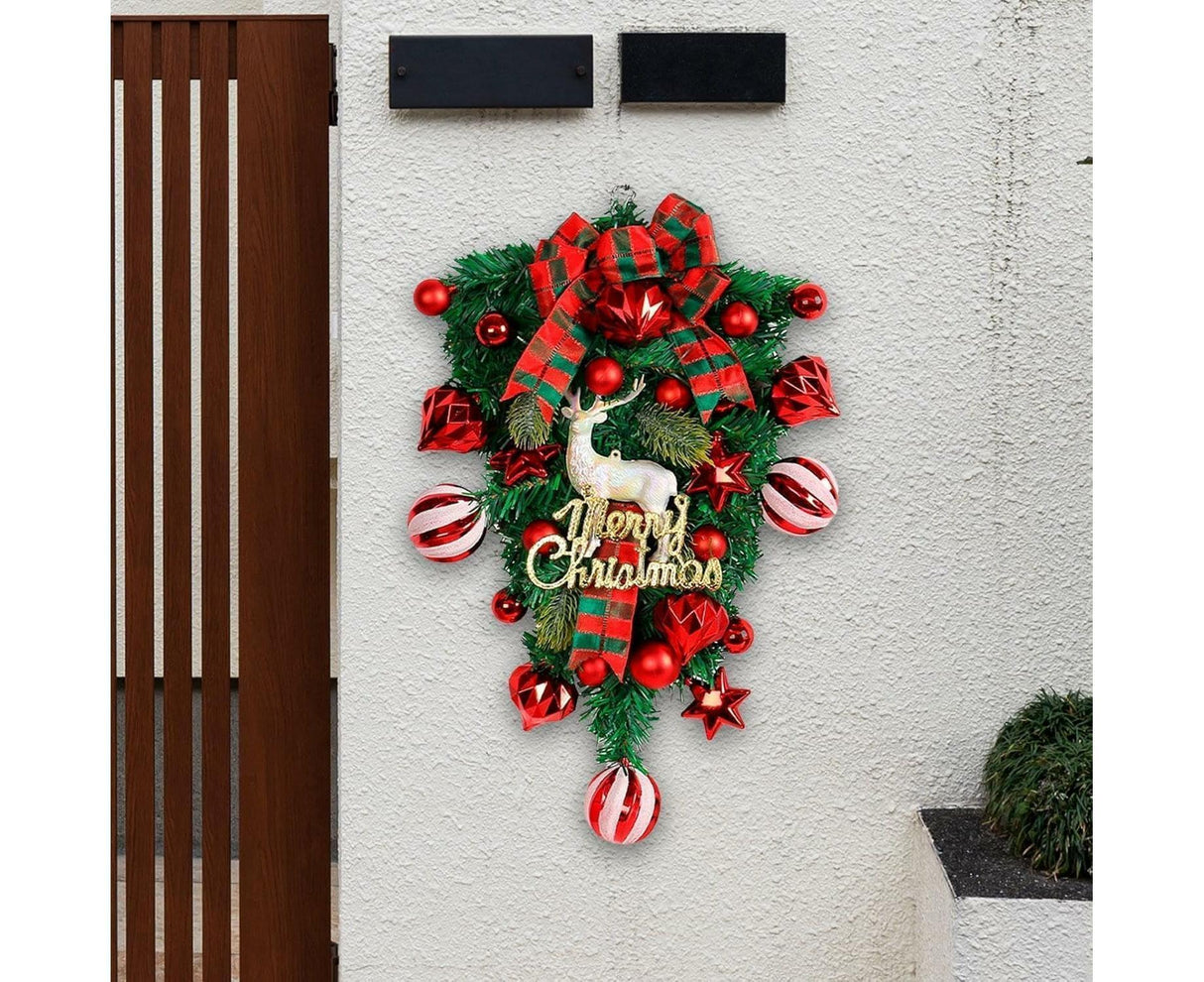 48cm Christmas Wreath, Christmas Decorations, Artificial Christmas Garland, Christmas Wall Elk Wreath