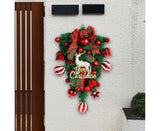 48cm Christmas Wreath, Christmas Decorations, Artificial Christmas Garland, Christmas Wall Elk Wreath - Side View