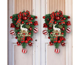 48cm Christmas Wreath, Christmas Decorations, Artificial Christmas Garland, Christmas Wall Elk Wreath - 45-Degree Angle