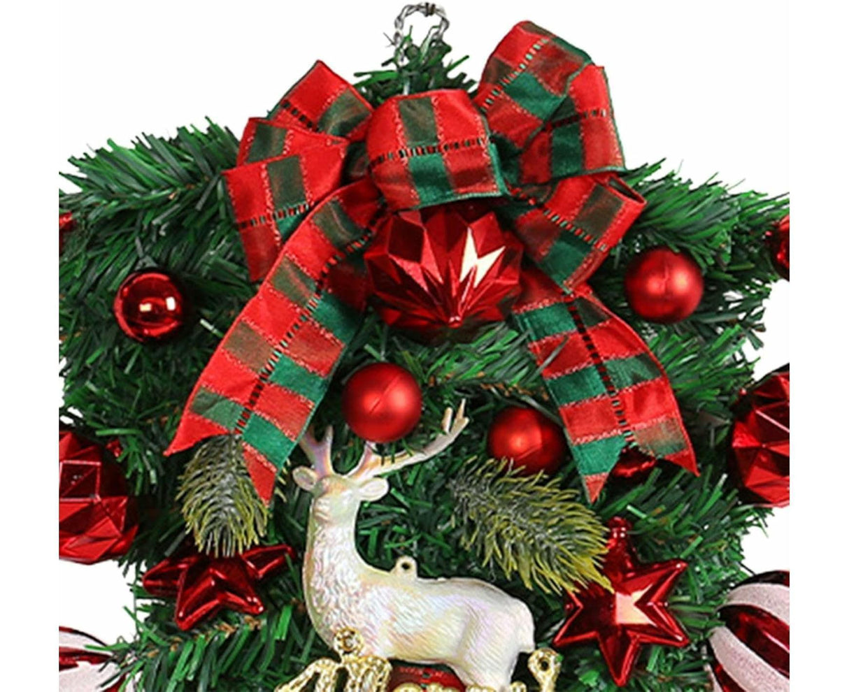 48cm Christmas Wreath, Christmas Decorations, Artificial Christmas Garland, Christmas Wall Elk Wreath