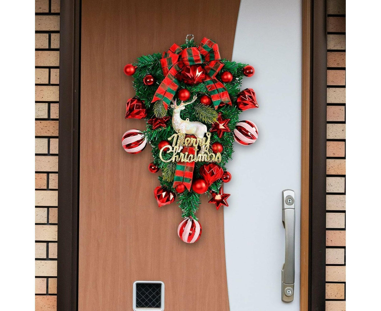 48cm Christmas Wreath, Christmas Decorations, Artificial Christmas Garland, Christmas Wall Elk Wreath