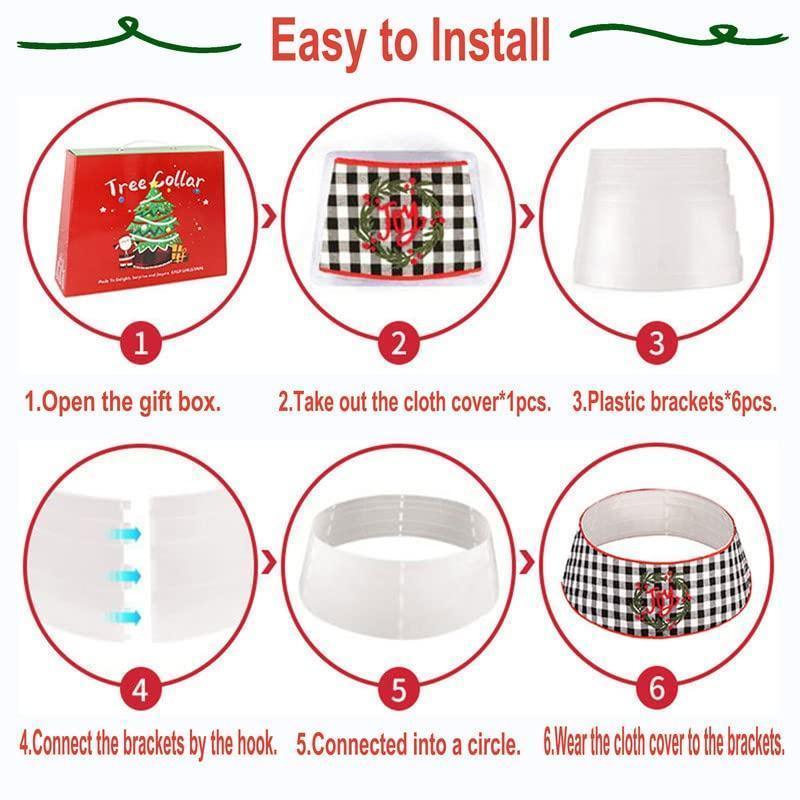 Christmas Tree Collar, 48 Inch Christmas Tree Ring, Foldable Christmas Tree Skirt
