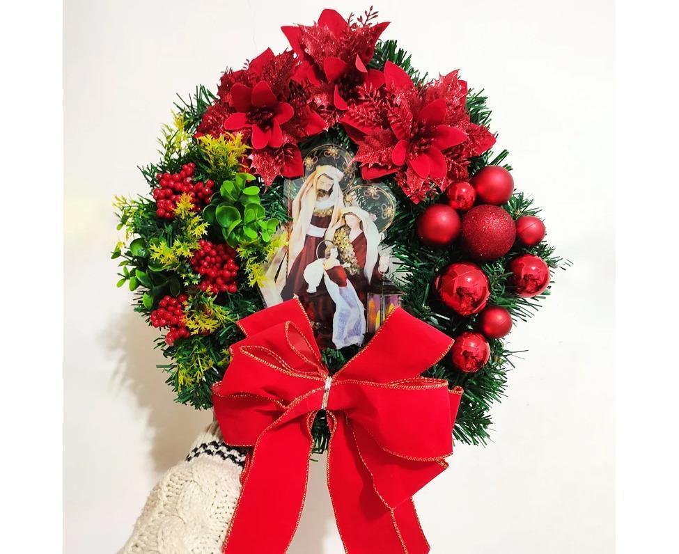 Nativity Christmas Wreath, 40cm Artificial Christmas Garlands, Christmas Decorations