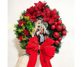Nativity Christmas Wreath, 40cm Artificial Christmas Garlands, Christmas Decorations - 45-Degree Angle