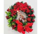 Nativity Christmas Wreath, 40cm Artificial Christmas Garlands, Christmas Decorations - Rear View