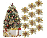 16 Pcs Christmas Tree Decoration, Christmas Glitter Christmas Tree Ornament Christmas Decoration Glitter
