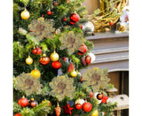 16 Pcs Christmas Tree Decoration, Christmas Glitter Christmas Tree Ornament Christmas Decoration Glitter