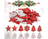60 Pcs Christmas Wood Hanging Ornaments Wood Slices Christmas Tree Decoration for Party Christmas Tree Decoration