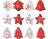 60 Pcs Christmas Wood Hanging Ornaments Wood Slices Christmas Tree Decoration for Party Christmas Tree Decoration