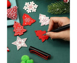 60 Pcs Christmas Wood Hanging Ornaments Wood Slices Christmas Tree Decoration for Party Christmas Tree Decoration - Side View