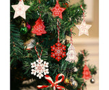 60 Pcs Christmas Wood Hanging Ornaments Wood Slices Christmas Tree Decoration for Party Christmas Tree Decoration