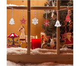 60 Pcs Christmas Wood Hanging Ornaments Wood Slices Christmas Tree Decoration for Party Christmas Tree Decoration
