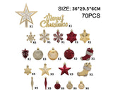 70pcs Red Gold Christmas OrnamentsShatterproof Christmas Tree Balls Set Plastic Xmas Ornaments for Holiday Party Wedding Christmas Tree Decorations