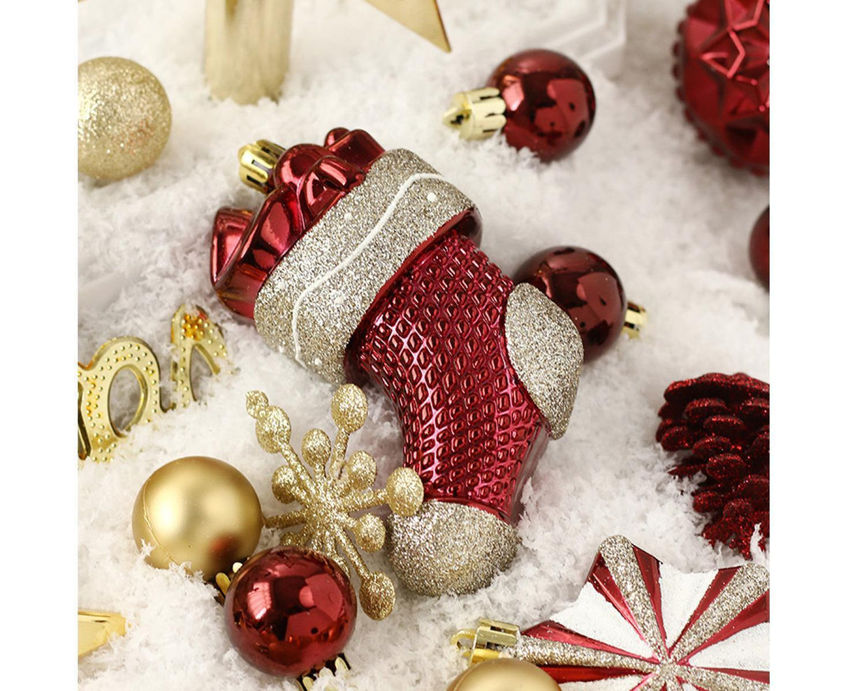 70pcs Red Gold Christmas OrnamentsShatterproof Christmas Tree Balls Set Plastic Xmas Ornaments for Holiday Party Wedding Christmas Tree Decorations