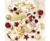 70pcs Red Gold Christmas OrnamentsShatterproof Christmas Tree Balls Set Plastic Xmas Ornaments for Holiday Party Wedding Christmas Tree Decorations - Rear View