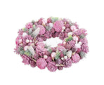 Advent wreathe pink multicolour plastic foam 34 x 34 x 8.5cm