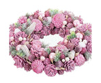 Advent wreathe pink multicolour plastic foam 34 x 34 x 8.5cm