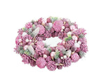 Advent wreathe pink multicolour plastic foam 34 x 34 x 8.5cm