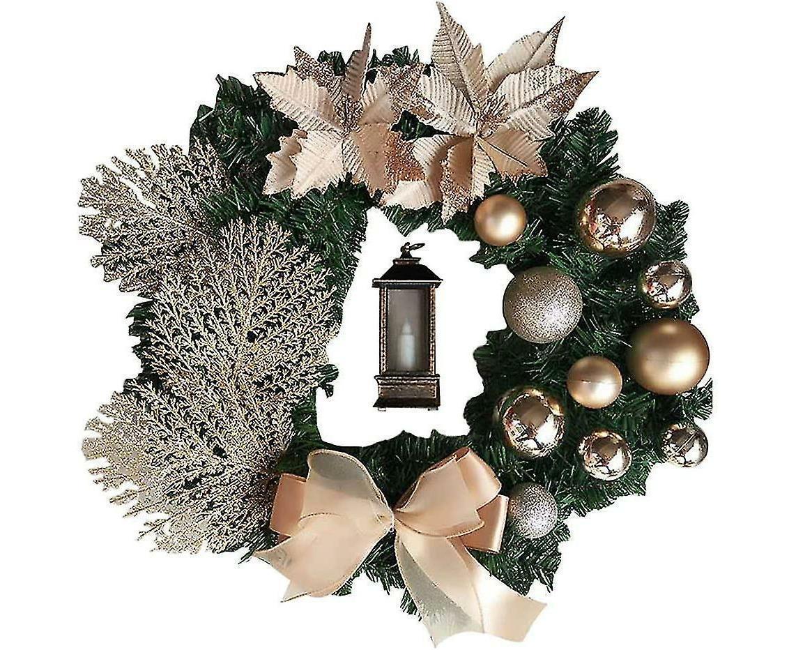 Christmas Wreath Artificial Flowers Champagne 25cm Christmas Wreaths Christmas Fireplace Wreath For Christmas Decor