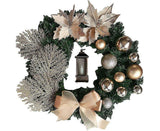 Christmas Wreath Artificial Flowers Champagne 25cm Christmas Wreaths Christmas Fireplace Wreath For Christmas Decor