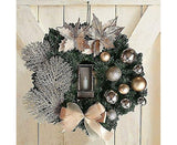 Christmas Wreath Artificial Flowers Champagne 25cm Christmas Wreaths Christmas Fireplace Wreath For Christmas Decor - Side View
