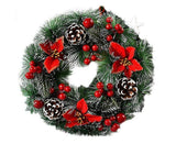 Christmas Wreath, Door Wreath Christmas Christmas Decoration Wreath Christmas Garland with Balls Handmade Christmas Garland Decoration Wreath-32cm