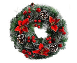 Christmas Wreath, Door Wreath Christmas Christmas Decoration Wreath Christmas Garland with Balls Handmade Christmas Garland Decoration Wreath-32cm