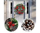 Christmas Wreath, Door Wreath Christmas Christmas Decoration Wreath Christmas Garland with Balls Handmade Christmas Garland Decoration Wreath-32cm - 45-Degree Angle