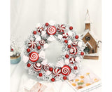 Christmas Wreath, Outdoor Christmas Wreath At The Front Door, Christmas Wreath, Christmas Party Decoration - Side View