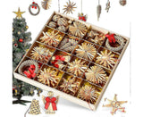 Straw Tree Decoration, 56 Pieces Christmas Tree Decoration Straw Pendant Set - Christmas Tree Decoration
