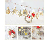 Straw Tree Decoration, 56 Pieces Christmas Tree Decoration Straw Pendant Set - Christmas Tree Decoration