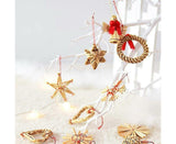 Straw Tree Decoration, 56 Pieces Christmas Tree Decoration Straw Pendant Set - Christmas Tree Decoration