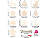 Wooden Christmas Decoration, 100pcs Wooden Christmas Tree Decoration,Christmas Decoration For Babies - Front View