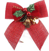 8cm Christmas Bow Bells, Hessian Scottish Knot, Christmas Tree Ornaments, Christmas Tree Ornaments