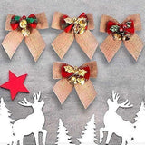 8cm Christmas Bow Bells, Hessian Scottish Knot, Christmas Tree Ornaments, Christmas Tree Ornaments - Front View