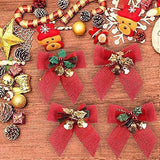 8cm Christmas Bow Bells, Hessian Scottish Knot, Christmas Tree Ornaments, Christmas Tree Ornaments
