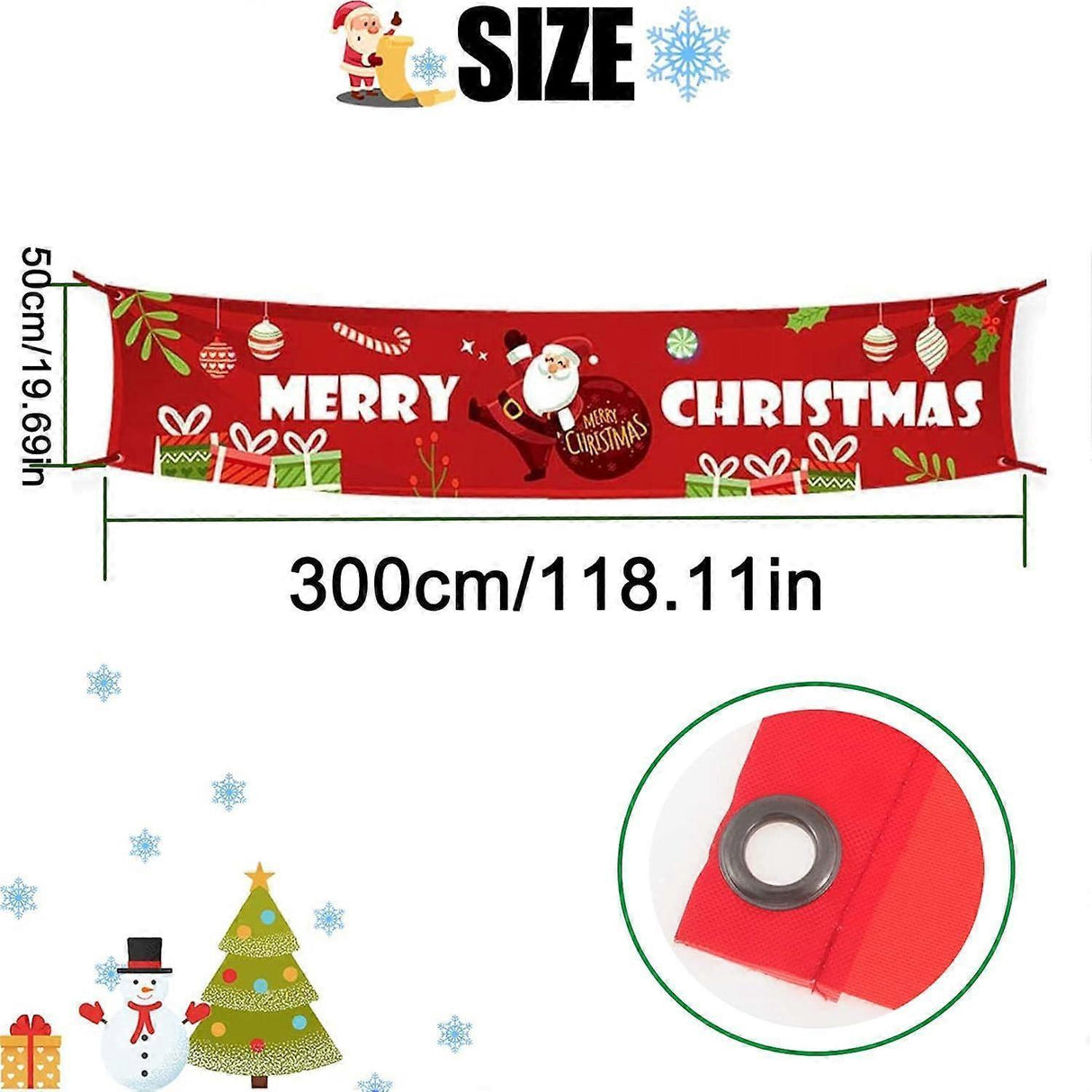 Christmas Decoration Banner, Merry Christmas Banner, Red Merry Christmas Banner, Merry Christmas Banner for Indoor and Outdoor