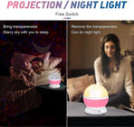 Babies Night Light Moon Star Projector - USB Cable 360 Degree Rotation Romantic Night Lighting LED Night Light for Decoration (Pink)