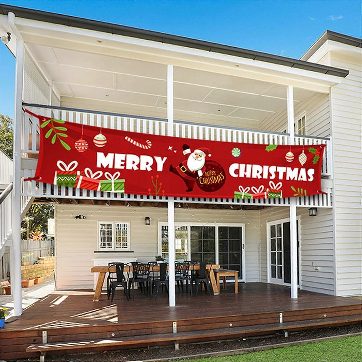 Christmas Decoration Banner, Merry Christmas Banner, Red Merry Christmas Banner, Merry Christmas Banner for Indoor and Outdoor