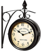 Wall Clock Wrought Iron Garden Clock Station Clock 2-sided Handmade Grand Central Terminal New York