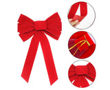 Christmas Decorations, Red Flannelette Christmas Bow